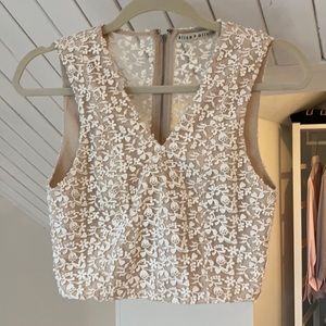 Alice and Olivia Lace Crop Top